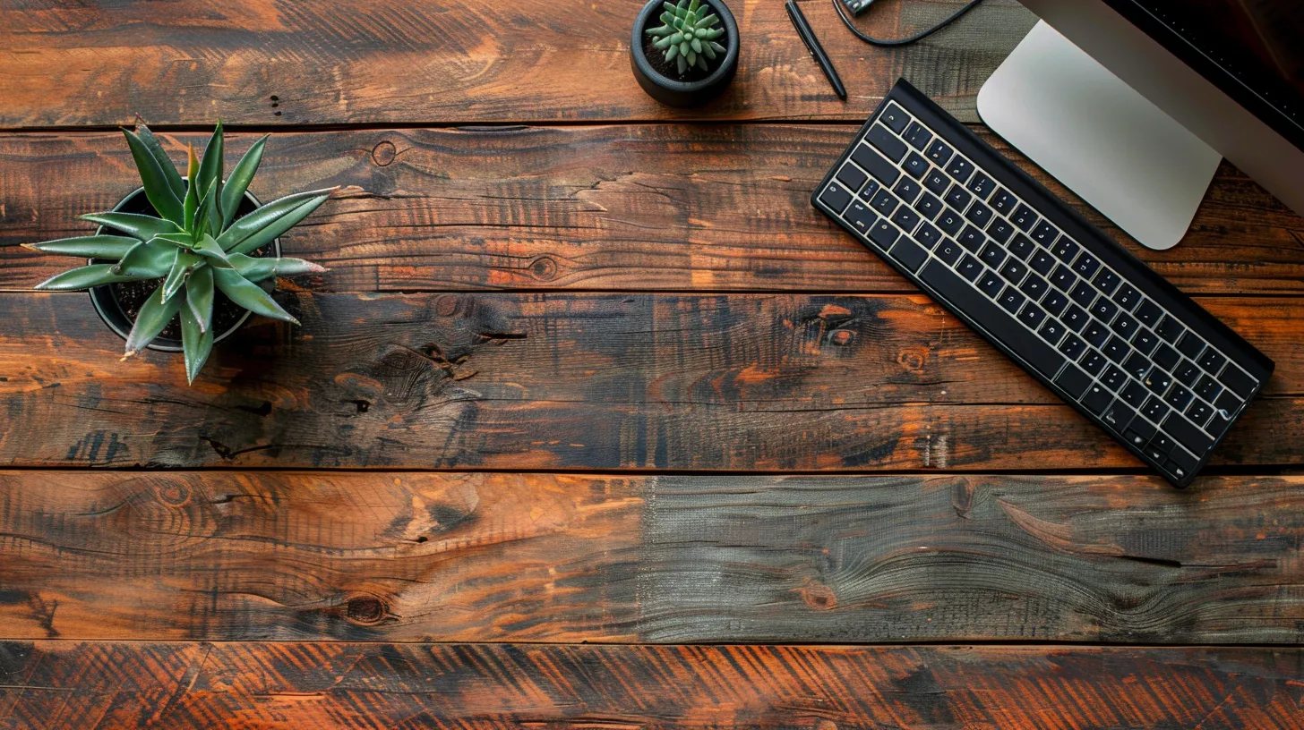 2. Anchor the Room: Reclaimed Wood Desks