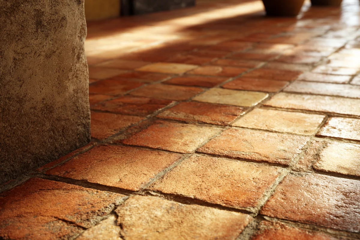 2. Grounding the Space: Terracotta & Natural Stone Paving